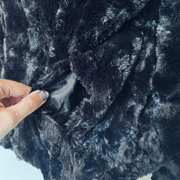 Womens Faux Fur Coat Size XL Black Mob Wife Indie Sleaze Glam Whimsigoth Capsule - Picture 6 of 11